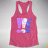 Drag Pride Grunge Exclamation Points Racerback Tank - Hot Pink